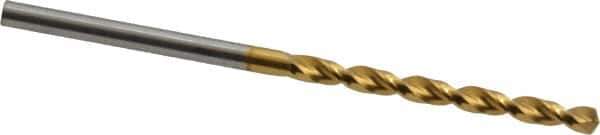 Guhring - #36 130° High Speed Steel Jobber Drill - TiN Finish, Right Hand Cut, Parabolic Flute, Straight Shank, 2-13/32" OAL, Standard Point - Industrial Tool & Supply