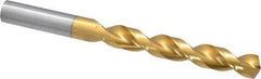 Guhring - 33/64" 130° High Speed Steel Jobber Drill - TiN Finish, Right Hand Cut, Parabolic Flute, Straight Shank, 5-15/16" OAL, Standard Point - Industrial Tool & Supply