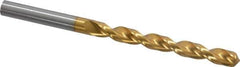 Guhring - Letter N 130° High Speed Steel Jobber Drill - TiN Finish, Right Hand Cut, Parabolic Flute, Straight Shank, 4-19/32" OAL, Standard Point - Industrial Tool & Supply