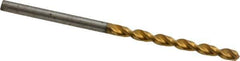Guhring - #34 130° Cobalt Jobber Drill - TiN Finish, Right Hand Cut, Parabolic Flute, Straight Shank, 2-13/32" OAL, Standard Point - Industrial Tool & Supply