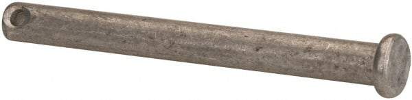 Made in USA - 1/4" Pin Diam, 2-1/2" OAL, Standard Clevis Pin - 3/32" Hole, 2-13/32" Usable Length, Uncoated Stainless Steel - Industrial Tool & Supply
