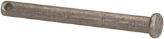 Made in USA - 1/4" Pin Diam, 2-1/2" OAL, Standard Clevis Pin - 3/32" Hole, 2-13/32" Usable Length, Uncoated Stainless Steel - Industrial Tool & Supply
