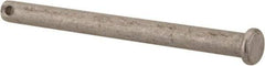 Made in USA - 1/4" Pin Diam, 3" OAL, Standard Clevis Pin - 3/32" Hole, 2-29/32" Usable Length, Uncoated Stainless Steel - Industrial Tool & Supply
