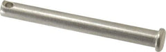 Made in USA - 5/16" Pin Diam, 3" OAL, Standard Clevis Pin - 9/64" Hole, 2-55/64" Usable Length, Uncoated Stainless Steel - Industrial Tool & Supply
