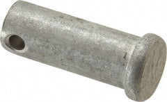 Made in USA - 1/2" Pin Diam, 1-1/4" OAL, Standard Clevis Pin - 5/32" Hole, 1-3/32" Usable Length, Uncoated Stainless Steel - Industrial Tool & Supply