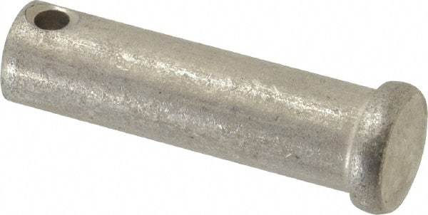 Made in USA - 1/2" Pin Diam, 1-3/4" OAL, Standard Clevis Pin - 5/32" Hole, 1-19/32" Usable Length, Uncoated Stainless Steel - Industrial Tool & Supply