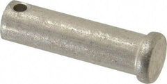 Made in USA - 1/2" Pin Diam, 1-3/4" OAL, Standard Clevis Pin - 5/32" Hole, 1-19/32" Usable Length, Uncoated Stainless Steel - Industrial Tool & Supply
