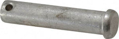 Made in USA - 1/2" Pin Diam, 2-1/4" OAL, Standard Clevis Pin - 5/32" Hole, 2-3/32" Usable Length, Uncoated Stainless Steel - Industrial Tool & Supply