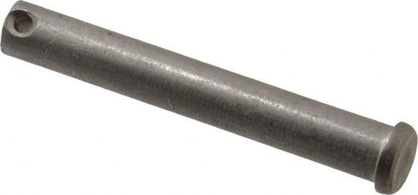 Made in USA - 1/2" Pin Diam, 3-1/2" OAL, Standard Clevis Pin - 5/32" Hole, 3-11/32" Usable Length, Uncoated Stainless Steel - Industrial Tool & Supply