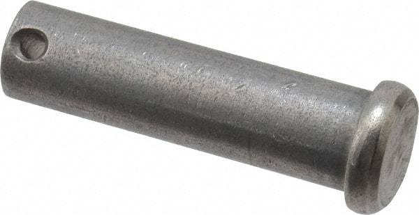 Made in USA - 5/8" Pin Diam, 2-1/4" OAL, Standard Clevis Pin - 5/32" Hole, 2-3/32" Usable Length, Uncoated Stainless Steel - Industrial Tool & Supply
