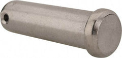 Made in USA - 3/4" Pin Diam, 2-1/2" OAL, Standard Clevis Pin - 5/32" Hole, 2-11/32" Usable Length, Uncoated Stainless Steel - Industrial Tool & Supply