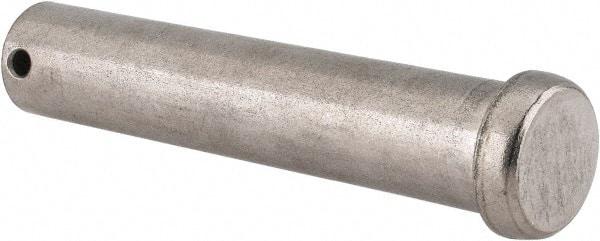 Made in USA - 3/4" Pin Diam, 3-3/4" OAL, Standard Clevis Pin - 5/32" Hole, 3-19/32" Usable Length, Uncoated Stainless Steel - Industrial Tool & Supply