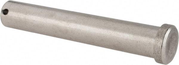 Made in USA - 3/4" Pin Diam, 4-1/2" OAL, Standard Clevis Pin - 5/32" Hole, 4-11/32" Usable Length, Uncoated Stainless Steel - Industrial Tool & Supply
