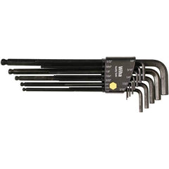 Wiha - 13 Piece, L-Key Long Arm Ball End Hex Key Set - 0.05 to 3/8" Range, Chrome Vanadium Molybdenum - Industrial Tool & Supply
