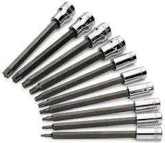 SK - 10 Piece 1/4 & 3/8" Drive Torx Bit Socket Set - T8 to T50 Torx - Industrial Tool & Supply