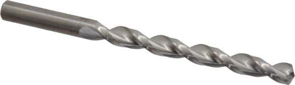 Guhring - Letter Q 130° Solid Carbide Jobber Drill - Bright Finish, Right Hand Cut, Parabolic Flute, Straight Shank, 120.65mm OAL, Standard Point - Industrial Tool & Supply