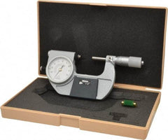 Mitutoyo - 1 to 2 Inch Range, 0.0001 Inch Graduation, Mechanical Indicating Micrometer - Accurate to 0.0001 Inch, Carbide-Tipped Measuring Face, Includes Fitted Plastic Case - Industrial Tool & Supply