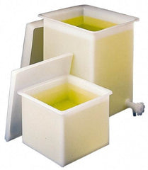 Bel-Art - 5 Gallon Natural Rectangular Polyethylene Tank - 10" High x 11" Diam - Industrial Tool & Supply