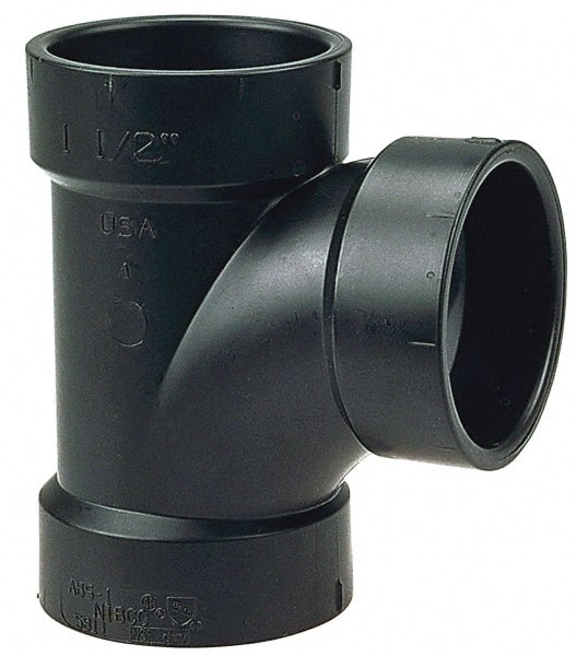 NIBCO - Drain, Waste & Vent Pipe Fittings; Type: Sanitary Tee ; Fitting Size: 4 x 4 x 1-1/2 (Inch); End Connections: Hub x Hub x Hub ; Material: ABS - Exact Industrial Supply