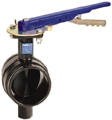 NIBCO - 2" Pipe, Grooved Butterfly Valve - Bare Stem Handle, Ductile Iron Body, Polyamide Seat, 300 WOG, EPDM Coated Ductile Iron Disc, Stainless Steel Stem - Industrial Tool & Supply