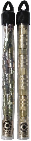 Coilhose Pneumatics - 18 Piece 1/4" Body 1/4 NPT Brass/Steel Industrial Pneumatic Coupling Plug Set - Industrial Tool & Supply