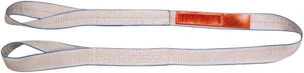 Lift-All - 16' Long x 2" Wide, 3,200 Lb Vertical Capacity, 1 Ply, Polyester Web Sling - 2,500 Lb Choker Capacity, Silver (Color) - Industrial Tool & Supply