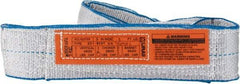 Lift-All - 3' Long x 3" Wide, 4,800 Lb Vertical Capacity, 1 Ply, Polyester Web Sling - 3,800 Lb Choker Capacity, Silver (Color) - Industrial Tool & Supply