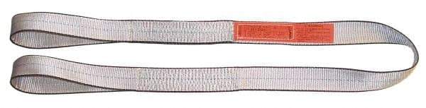 Lift-All - 20' Long x 6" Wide, 9,600 Lb Vertical Capacity, 1 Ply, Polyester Web Sling - 7,700 Lb Choker Capacity, Silver (Color) - Industrial Tool & Supply