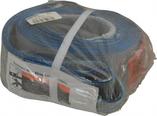 Lift-All - 12' Long x 3" Wide, 4,800 Lb Vertical Capacity, 1 Ply, Polyester Web Sling - 3,800 Lb Choker Capacity, Silver (Color) - Industrial Tool & Supply