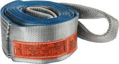 Lift-All - 20' Long x 4" Wide, 6,400 Lb Vertical Capacity, 1 Ply, Polyester Web Sling - 5,000 Lb Choker Capacity, Silver (Color) - Industrial Tool & Supply