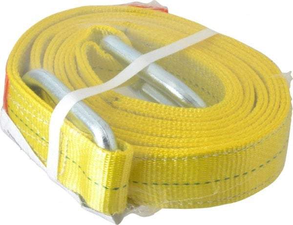 Lift-All - 10' Long x 2" Wide, 6,400 Lb Vertical Capacity, 2 Ply, Polyester Web Sling - 5,000 Lb Choker Capacity, Yellow - Industrial Tool & Supply