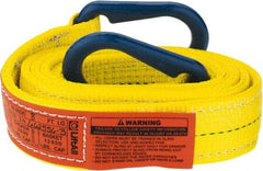 Lift-All - 8' Long x 2" Wide, 6,400 Lb Vertical Capacity, 2 Ply, Polyester Web Sling - 5,000 Lb Choker Capacity, Yellow - Industrial Tool & Supply