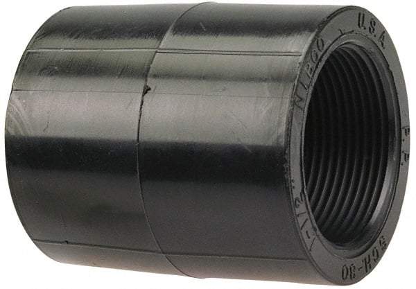 NIBCO - 1/2" Polypropylene Plastic Pipe Coupling - Schedule 80, FPT x FPT End Connections - Industrial Tool & Supply