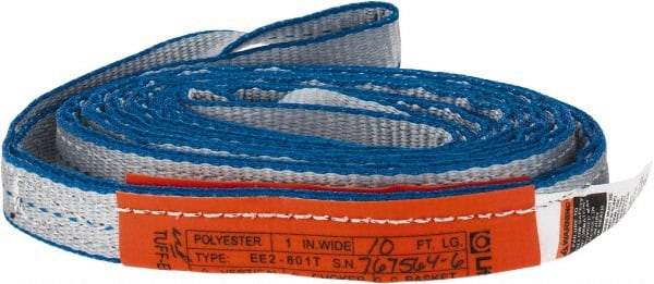 Lift-All - 10' Long x 1" Wide, 3,200 Lb Vertical Capacity, 2 Ply, Polyester Web Sling - 2,500 Lb Choker Capacity, Silver (Color) - Industrial Tool & Supply