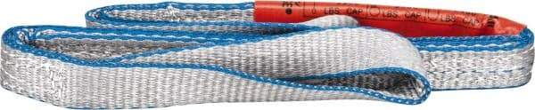 Lift-All - 3' Long x 1" Wide, 3,200 Lb Vertical Capacity, 2 Ply, Polyester Web Sling - 2,500 Lb Choker Capacity, Silver (Color) - Industrial Tool & Supply