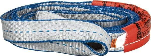Lift-All - 4' Long x 1" Wide, 3,200 Lb Vertical Capacity, 2 Ply, Polyester Web Sling - 2,500 Lb Choker Capacity, Silver (Color) - Industrial Tool & Supply