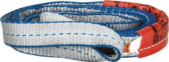 Lift-All - 4' Long x 1" Wide, 3,200 Lb Vertical Capacity, 2 Ply, Polyester Web Sling - 2,500 Lb Choker Capacity, Silver (Color) - Industrial Tool & Supply