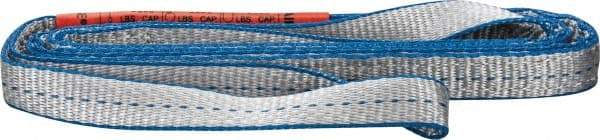 Lift-All - 6' Long x 1" Wide, 3,200 Lb Vertical Capacity, 2 Ply, Polyester Web Sling - 2,500 Lb Choker Capacity, Silver (Color) - Industrial Tool & Supply