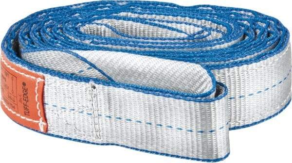 Lift-All - 10' Long x 2" Wide, 6,400 Lb Vertical Capacity, 2 Ply, Polyester Web Sling - 5,000 Lb Choker Capacity, Silver (Color) - Industrial Tool & Supply