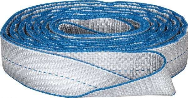 Lift-All - 12' Long x 2" Wide, 6,400 Lb Vertical Capacity, 2 Ply, Polyester Web Sling - 5,000 Lb Choker Capacity, Silver (Color) - Industrial Tool & Supply