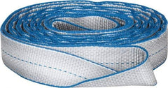 Lift-All - 12' Long x 2" Wide, 6,400 Lb Vertical Capacity, 2 Ply, Polyester Web Sling - 5,000 Lb Choker Capacity, Silver (Color) - Industrial Tool & Supply