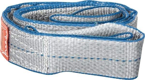 Lift-All - 4' Long x 2" Wide, 6,400 Lb Vertical Capacity, 2 Ply, Polyester Web Sling - 5,000 Lb Choker Capacity, Silver (Color) - Industrial Tool & Supply