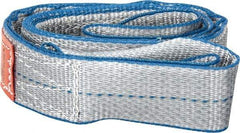 Lift-All - 4' Long x 2" Wide, 6,400 Lb Vertical Capacity, 2 Ply, Polyester Web Sling - 5,000 Lb Choker Capacity, Silver (Color) - Industrial Tool & Supply