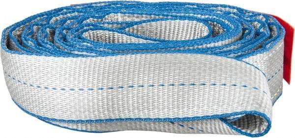 Lift-All - 8' Long x 2" Wide, 6,400 Lb Vertical Capacity, 2 Ply, Polyester Web Sling - 5,000 Lb Choker Capacity, Silver (Color) - Industrial Tool & Supply