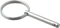 Gibraltar - 3/16" Pin Diam, 1-3/16" Long, Zinc Plated Steel Ball Lock Hitch Pin - 1" Usable Length - Industrial Tool & Supply