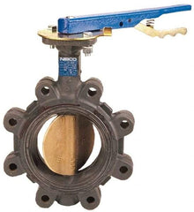 NIBCO - 6" Pipe, Lug Butterfly Valve - Lever Handle, Ductile Iron Body, EPDM Seat, 200 WOG, Aluminum Bronze Disc, Stainless Steel Stem - Industrial Tool & Supply