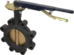 NIBCO - 4" Pipe, Lug Butterfly Valve - Lever Handle, Ductile Iron Body, EPDM Seat, 200 WOG, Aluminum Bronze Disc, Stainless Steel Stem - Industrial Tool & Supply