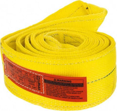 Lift-All - 12' Long x 4" Wide, 11,500 Lb Vertical Capacity, 2 Ply, Polyester Web Sling - 9,200 Lb Choker Capacity, Yellow - Industrial Tool & Supply