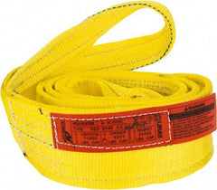 Lift-All - 8' Long x 4" Wide, 11,500 Lb Vertical Capacity, 2 Ply, Polyester Web Sling - 9,200 Lb Choker Capacity, Yellow - Industrial Tool & Supply