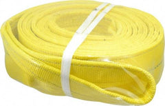 Lift-All - 20' Long x 4" Wide, 11,500 Lb Vertical Capacity, 2 Ply, Polyester Web Sling - 9,200 Lb Choker Capacity, Yellow - Industrial Tool & Supply